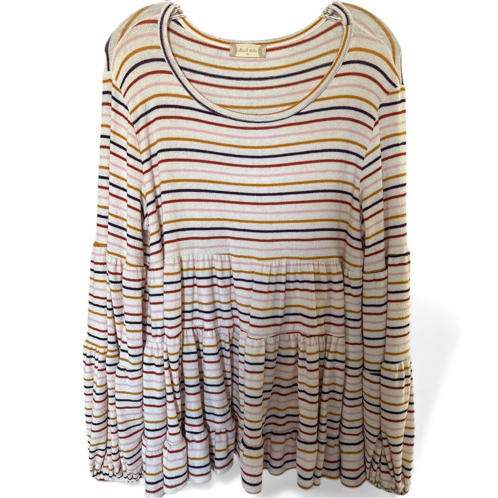 Alter’d State Striped Peplum Top — Size Medium